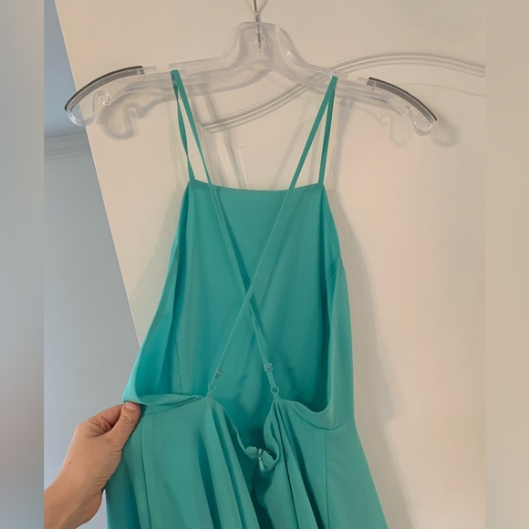 Turquoise Fit & flare chiffon dress - Picture 3 of 7